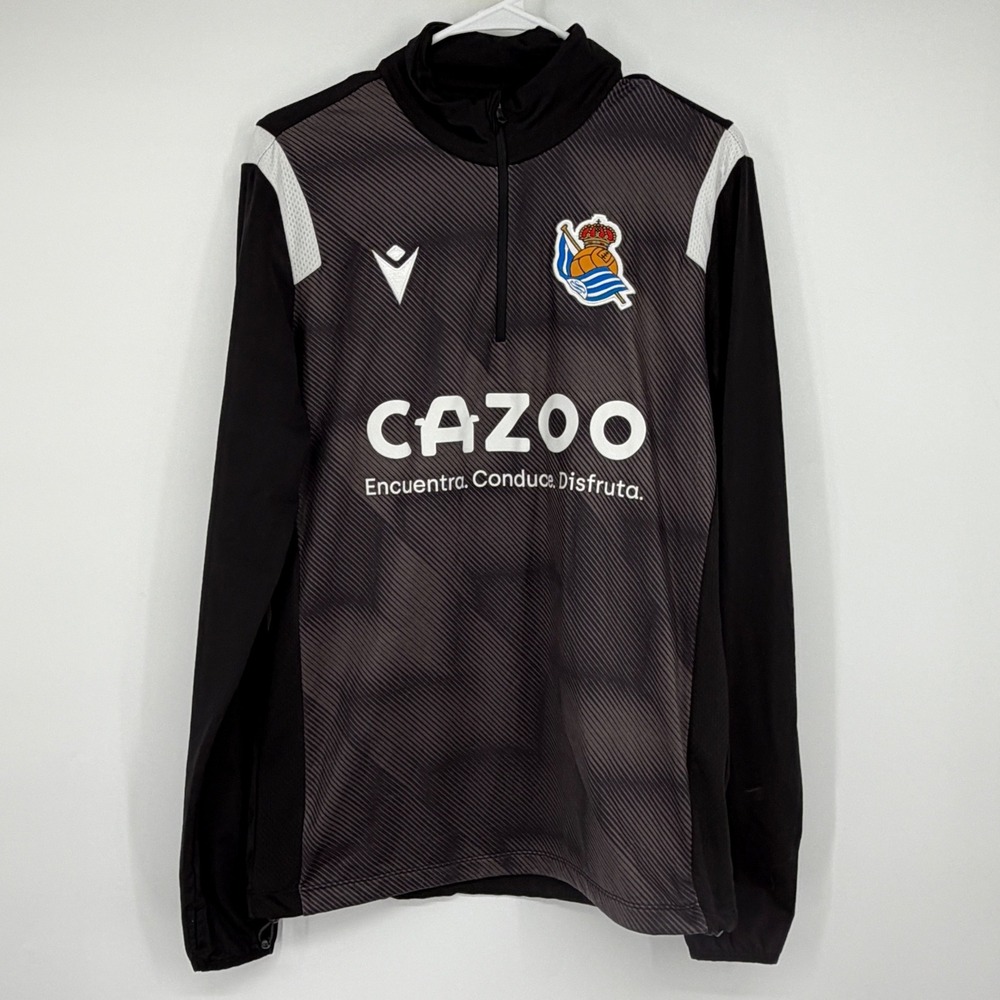 Macron Real Sociedad 2022/23 Cazoo 1/4 Zip Soccer Training Top Men's M